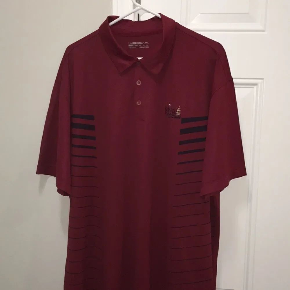 Nike King & Bear World Golf Polo Shirr-XL burgundy
